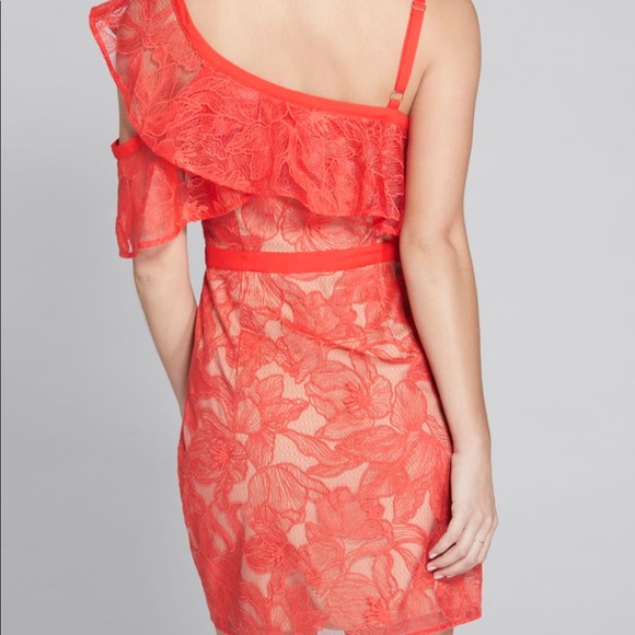GUESS MARCIANO LOVE STRUCK RED CORAL DRESS NEW - Picture 4 of 5